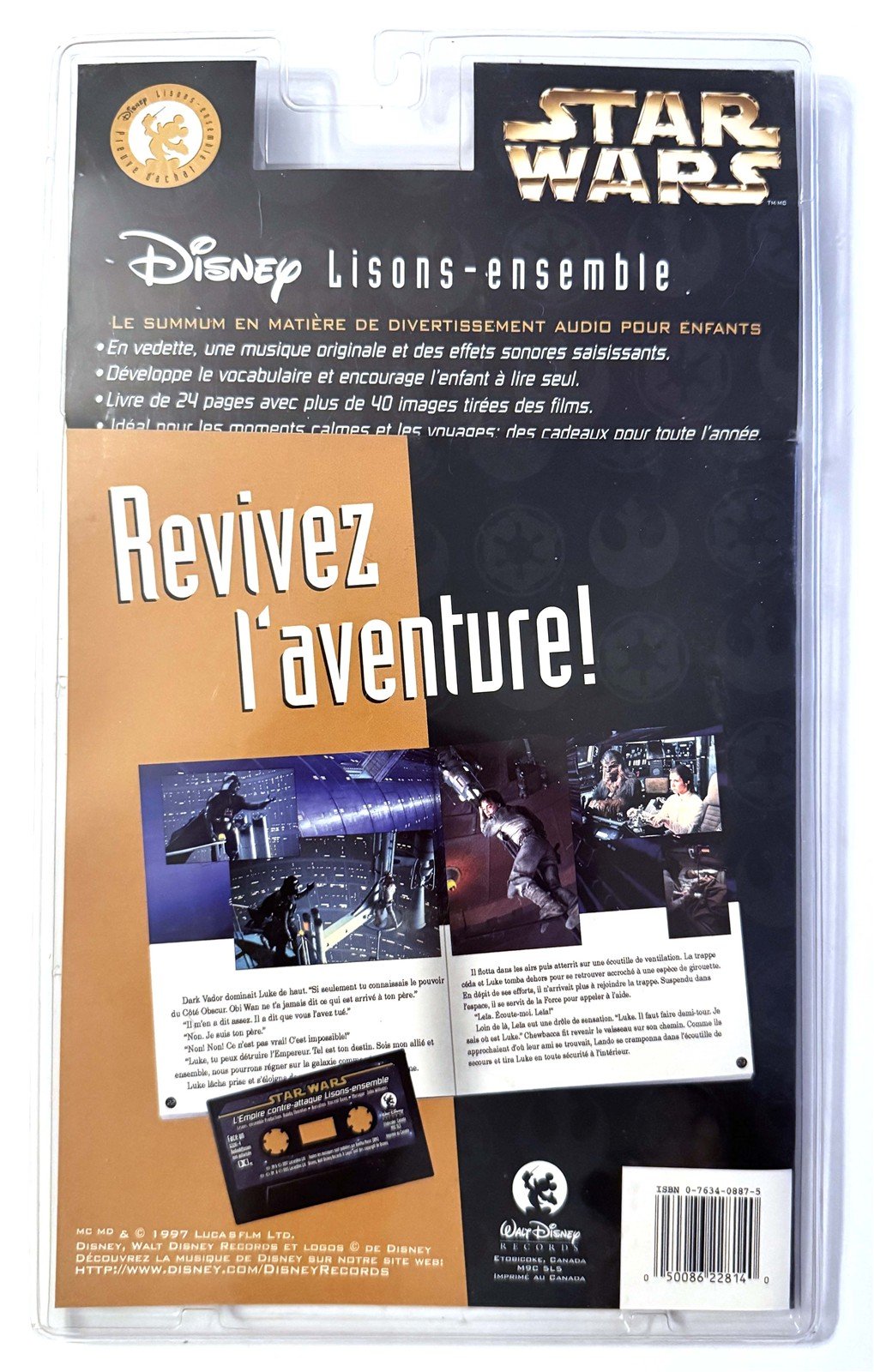Walt Disney Records EMPIRE STRIKES BACK Read-Along 1997 cassette SEALED French