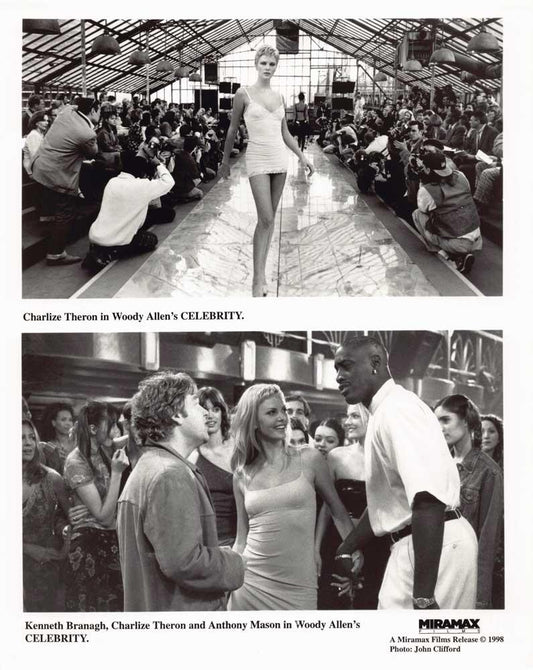 Kenneth Branagh CELEBRITY Charlize Theron original 8x10 press photo 1998