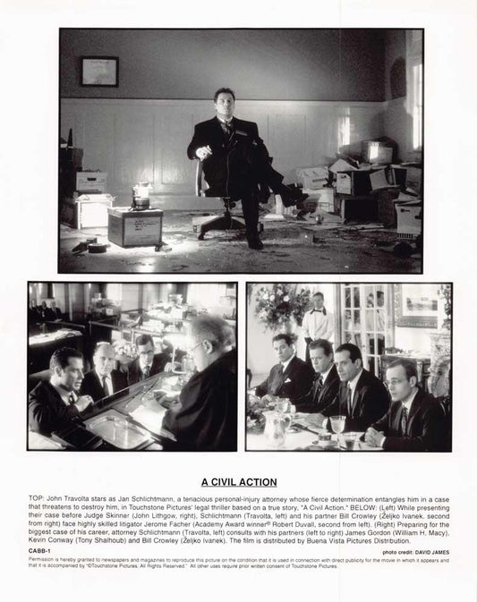 John Travolta A CIVIL ACTION Robert Duvall original 8x10 press photo 1998