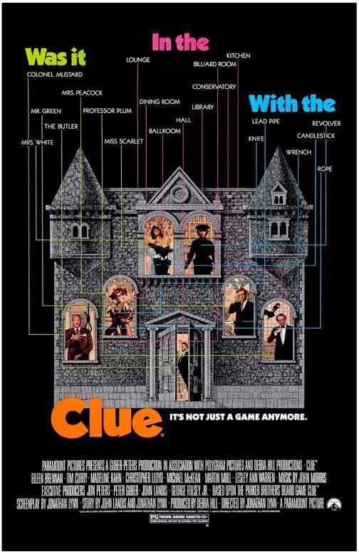Timi Curry CLUE Christopher Lloyd movie poster 11x17