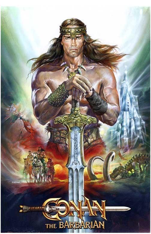 Arnold Schwarzenegger CONAN THE BARBARIAN art movie poster 11x17