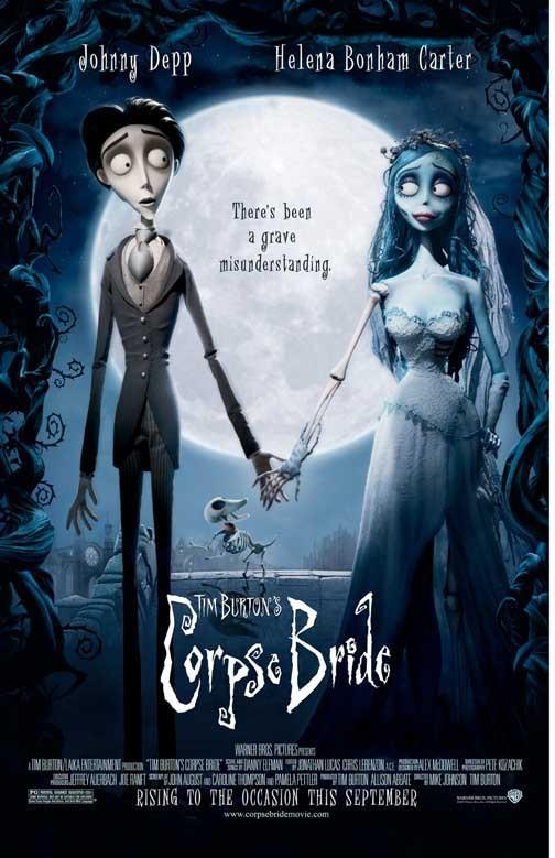 Johnny Depp CORPSE BRIDE Helena Bonham Carter movie poster 11x17 Tim Burton