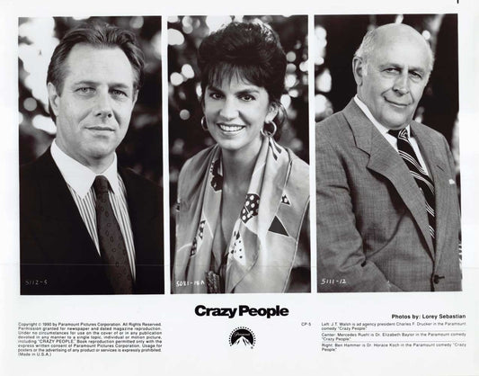 J.T. Walsh CRAZY PEOPLE Mercedes Ruehl original 10x8 press photo 1990