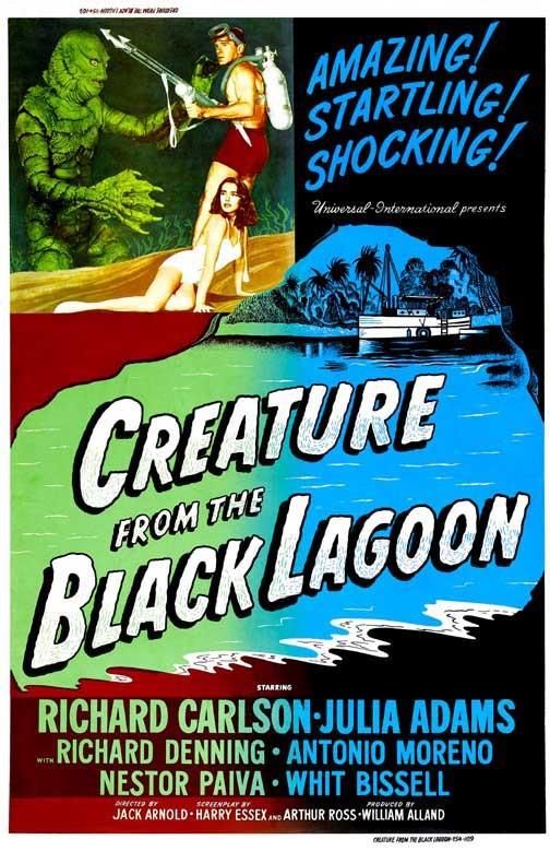 Richard Carlson CREATURE FROM THE BLACK LAGOON Julie Adams movie poster 11x17