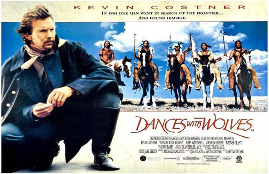Kevin Costner DANCES WITH WOLVES Mary McDonnell movie poster 17x11