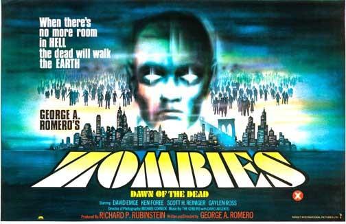 Tom Savini Zombies DAWN OF THE DEAD uk movie poster 17x11 George A. Romero