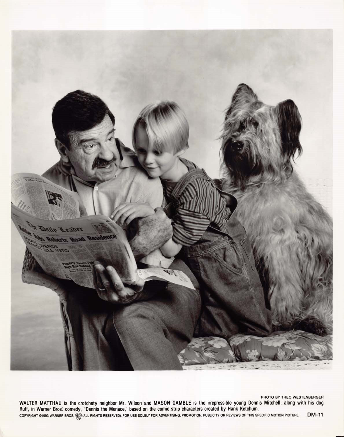 Walter Matthau 1993 DENNIS THE MENACE Mason Gamble original 8x10 press photos