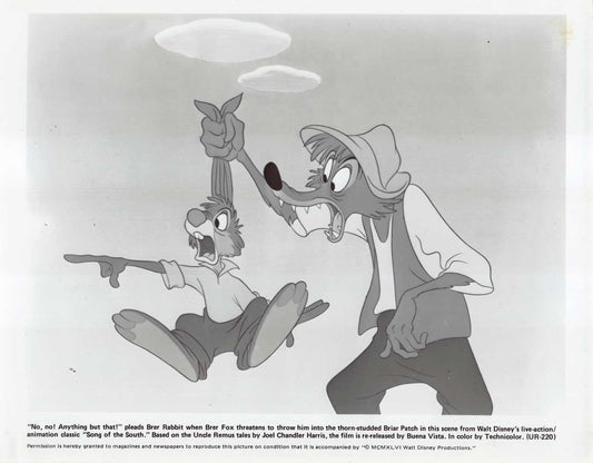 Disney's SONG OF THE SOUTH original 10x8 press photo 1966 reissue