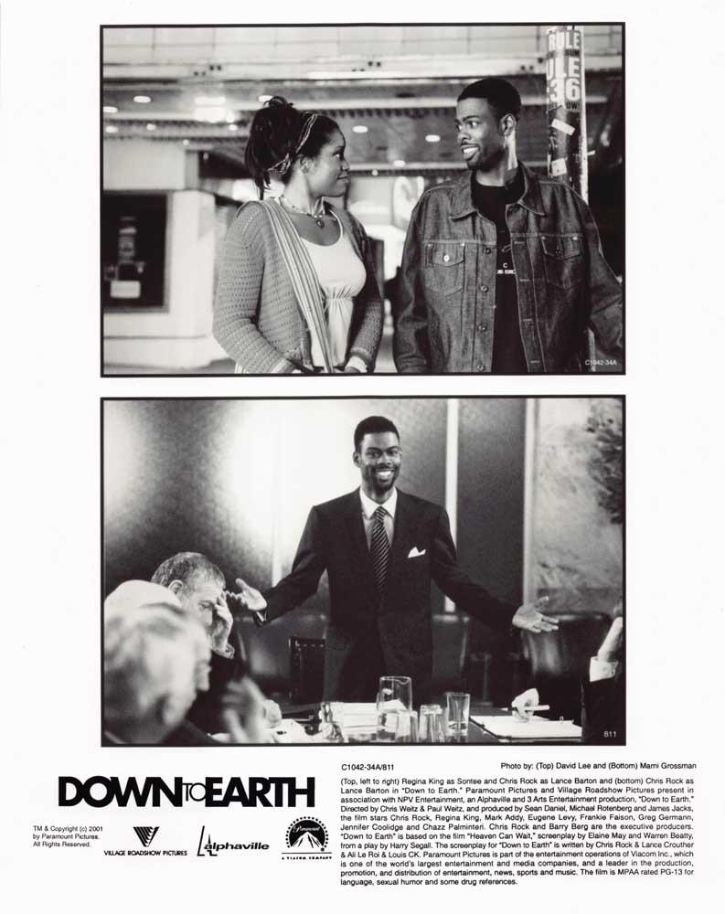 Chris Rock DOWN TO EARTH Regina King original 8x10 press photo 2001