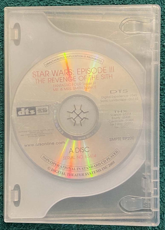 STAR WARS EPISODE 3 REVENGE OF THE SITH rare theater DTS audio disc set 2005