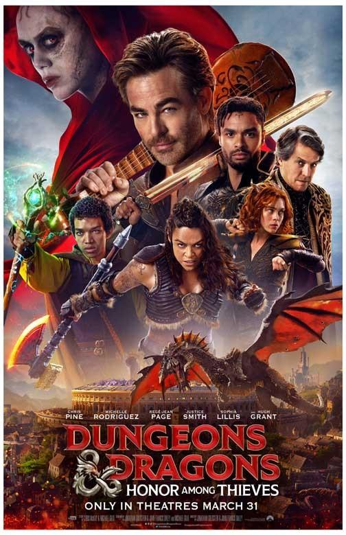 Chris Pine DUNGEONS & DRAGONS HONOR AMONG THIEVES cast movie poster 11x17
