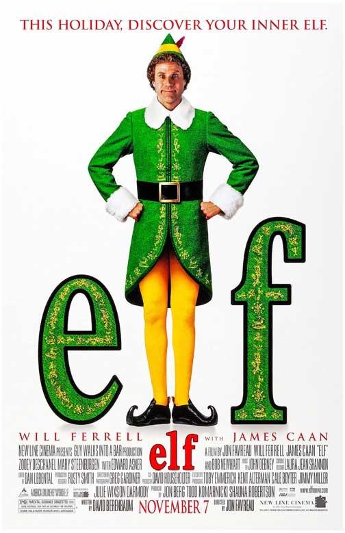 Will Ferrell ELF James Caan Zooey Deschanel Edward Asner movie poster 11x17