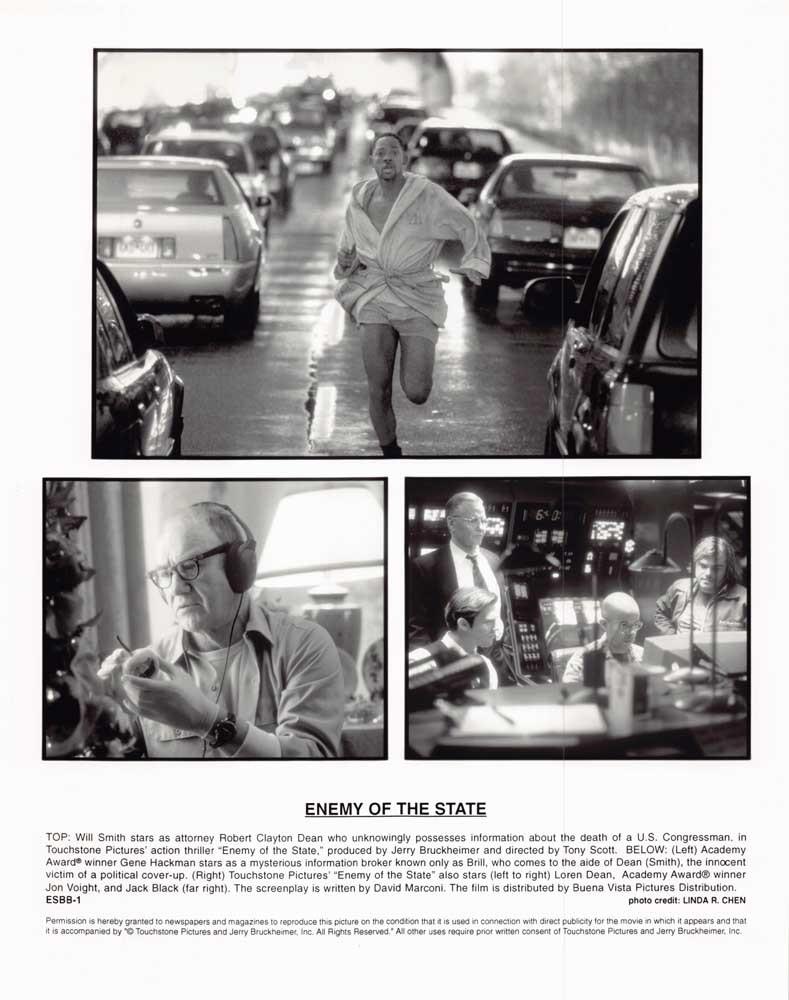 Will Smith ENEMY OF THE STATE Gene Hackman original 8x10 press photo 1998