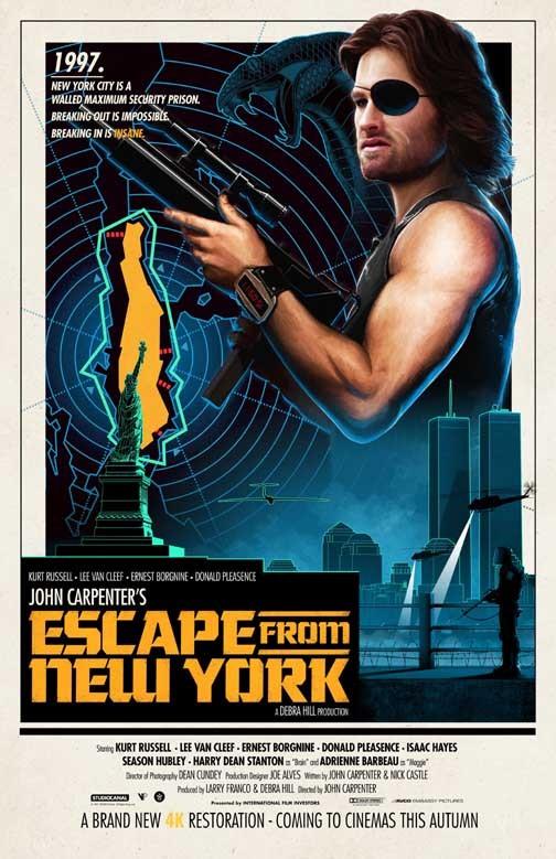 Kurt Russell ESCAPE FROM NEW YORK art movie poster 11x17 John Carpenter