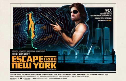 Kurt Russell ESCAPE FROM NEW YORK movie poster 17x11 John Carpenter