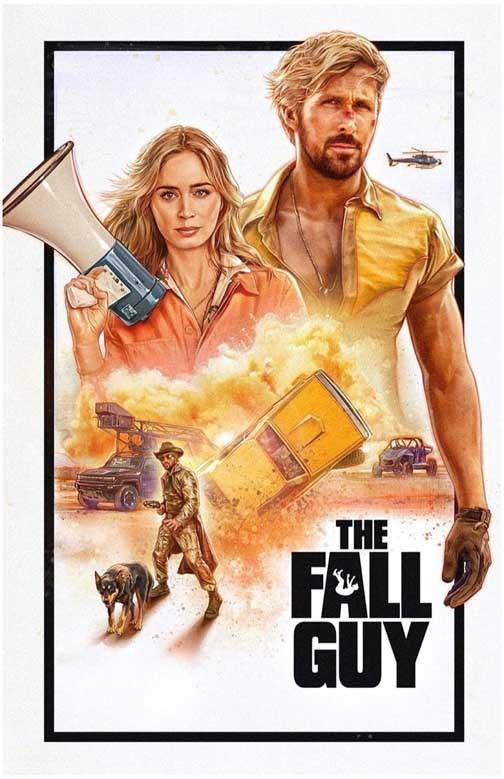 Ryan Gosling THE FALL GUY Emily Blunt artwork movie poster 11x17 David Leitch