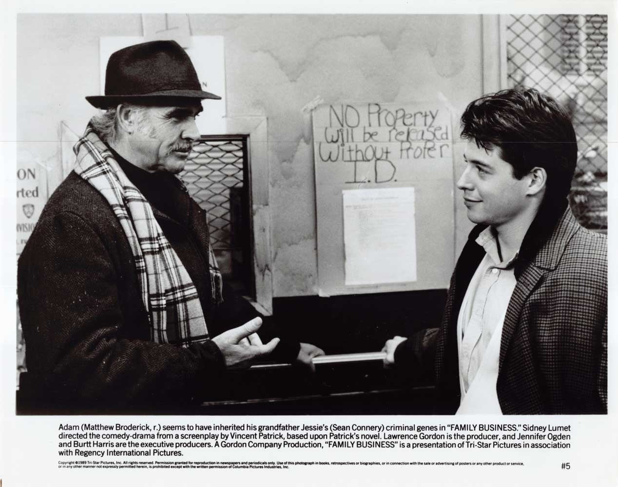 Sean Connery FAMILY BUSINESS Dustin Hoffman 1989 original press photo