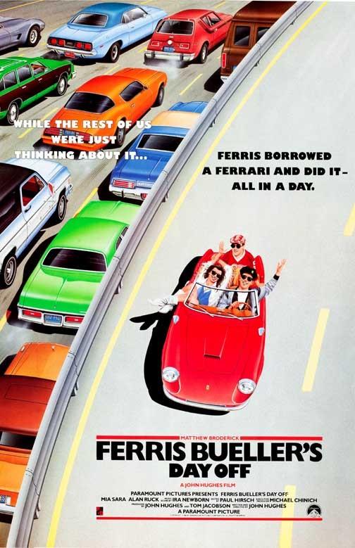 Matthew Broderick FERRIS BUELLER'S DAY OFF art car movie poster 11x17 John Hughes