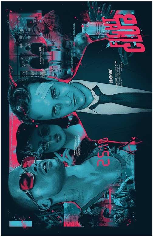 Edward Norton NYCC FIGHT CLUB Brad Pitt art movie poster 11x 17
