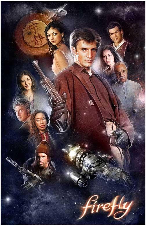 Nathan Fillion FIREFLY art poster 11x 17