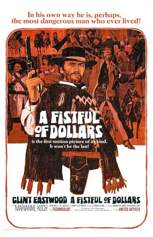 Clint Eastwood A FISTFUL OF DOLLARS movie poster 11x 17 Sergio Leone