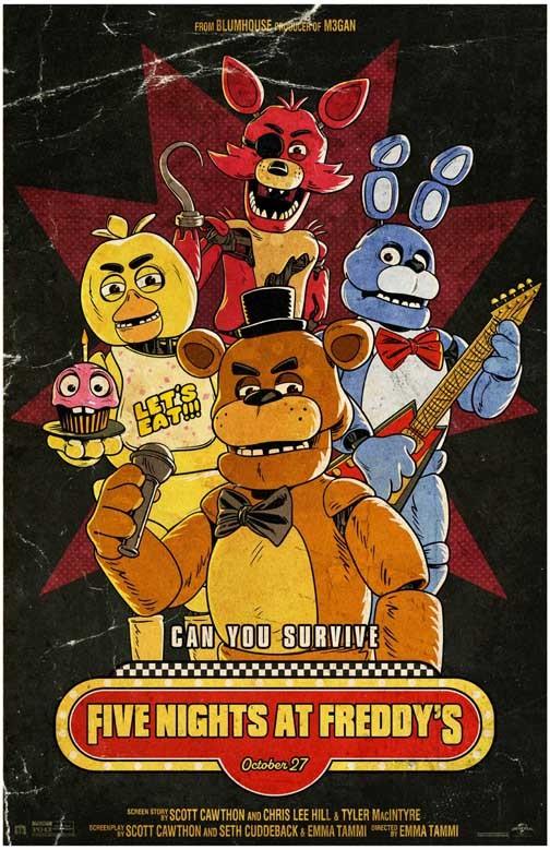 FIVE NIGHTS AT FREDDY'S promo movie poster 11x 17