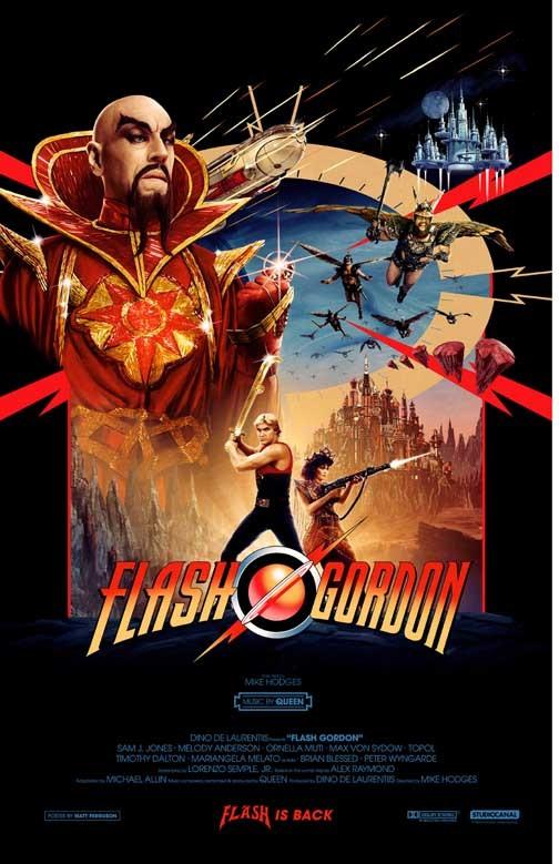 Sam Jones FLASH GORDON Max von Sydow 40th Anniversary movie poster 11x17