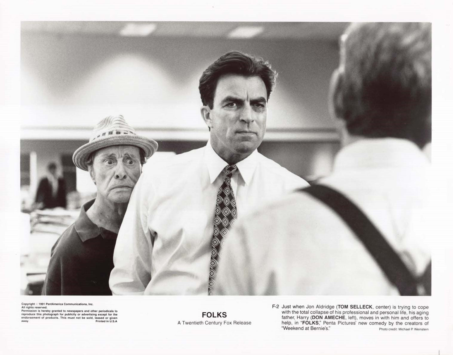 Tom Selleck 1991 FOLKS Don Ameche original 8x10 press photo