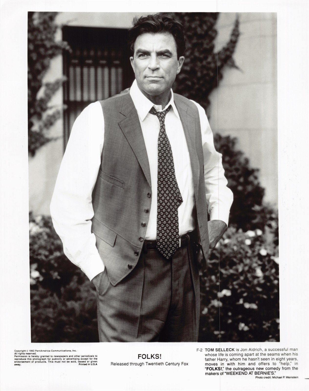 Tom Selleck FOLKS! original 8x10 press photo 1992