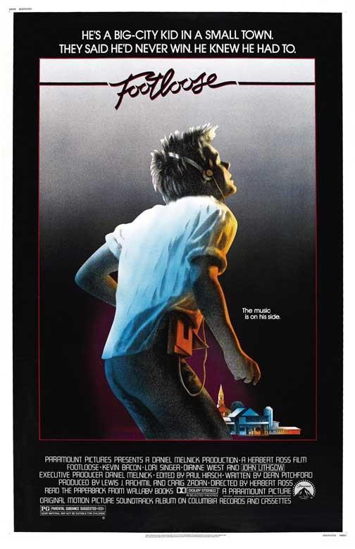 Kevin Bacon FOOTLOOSE Lori Singer John Lithgow movie poster 11x17