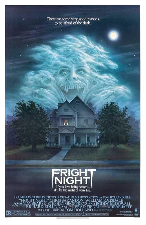 Roddy McDowall FRIGHT NIGHT Chris Sarandon Amanda Bearse movie poster 11x17