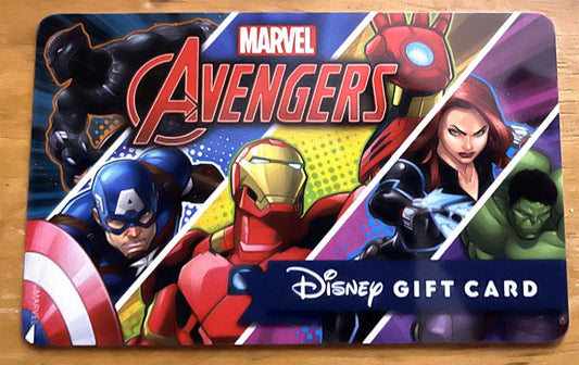 Marvel AVENGERS collectible gift card Disney Theme Parks