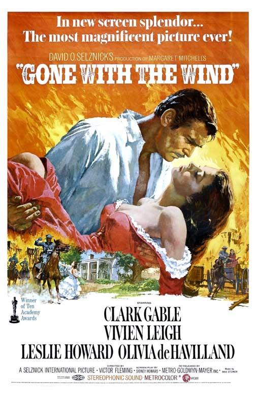 Clark Gable GONE WITH THE WIND Vivien Leigh movie poster 11x17