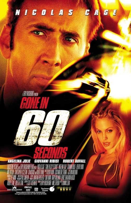 Nicolas Cage GONE IN 60 SECONDS Angelina Jolie movie poster 11x17