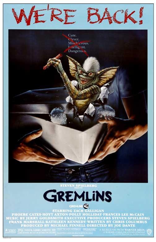 Zach Galligan GREMLINS Phoebes Cates "We're Back" movie poster 11x17 Joe Dante