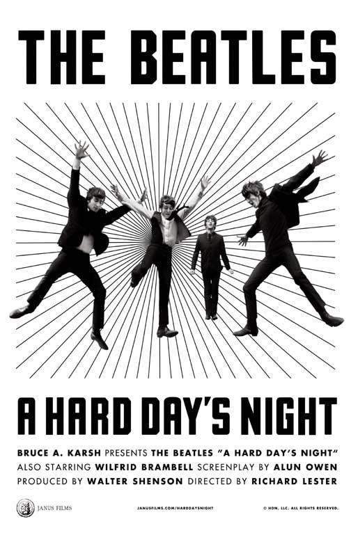 The Beatles A HARD DAY'S NIGHT movie poster 11x17 George Harrison Ringo Starr