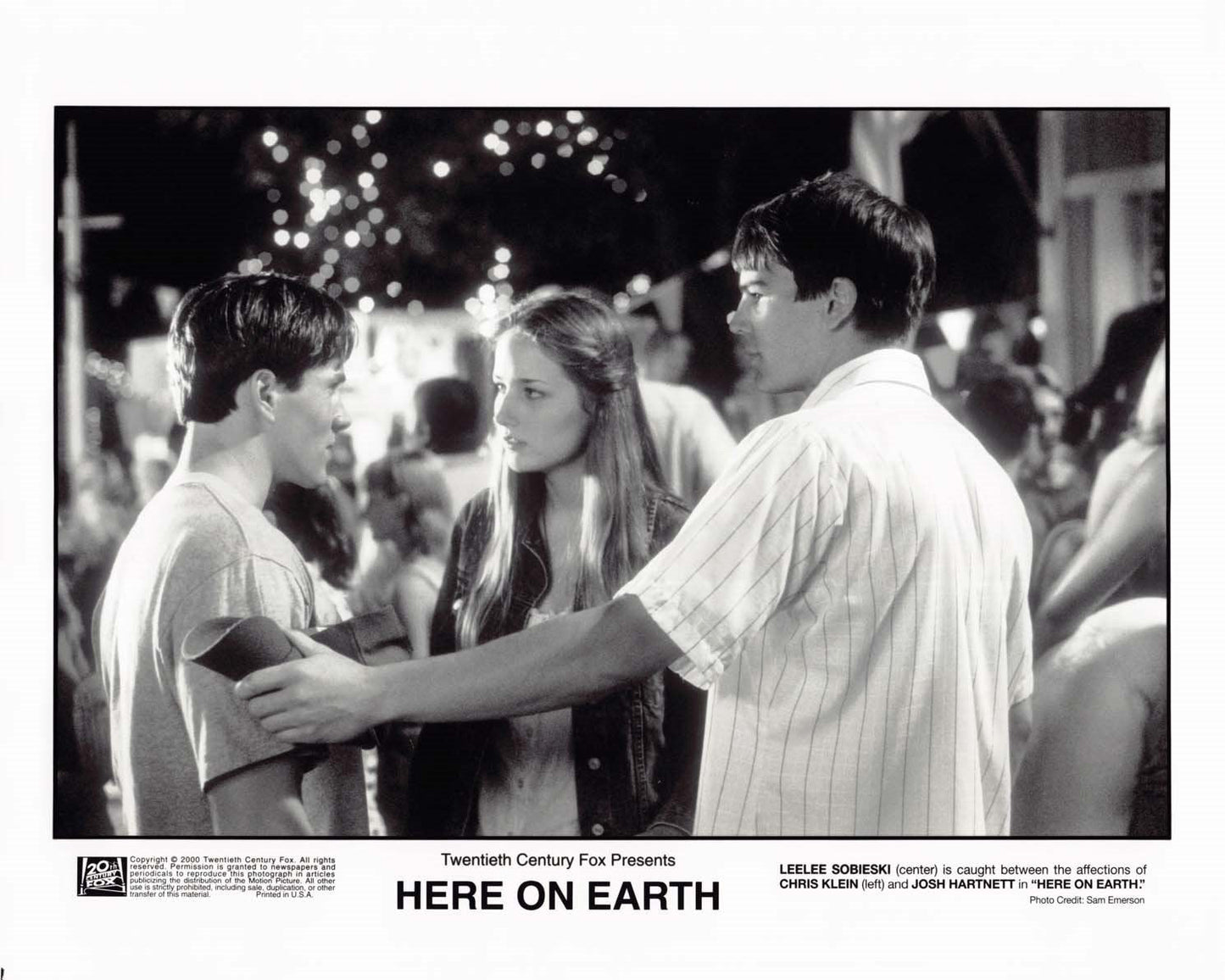 Josh Hartnett 2000 HERE ON EARTH Leelee Sobieski original 8x10 press photo