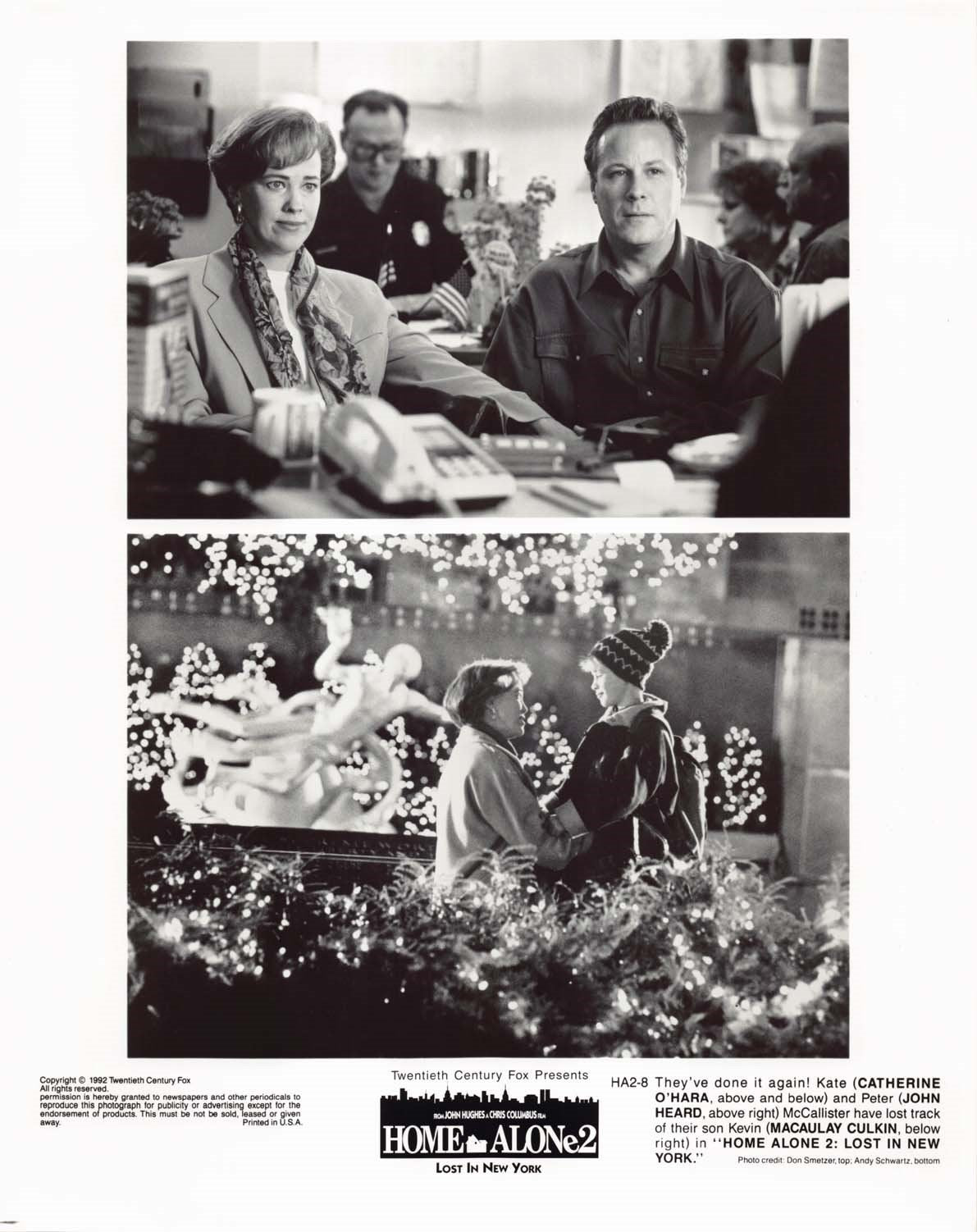 Macaulay Culkin 1992 HOME ALONE 2 Catherine O'Hara original 8x10 press photo