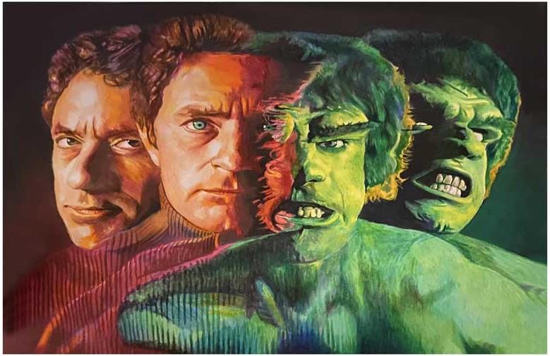 Bill Bixby THE INCREDIBLE HULK Lou Ferrigno movie poster 17x11