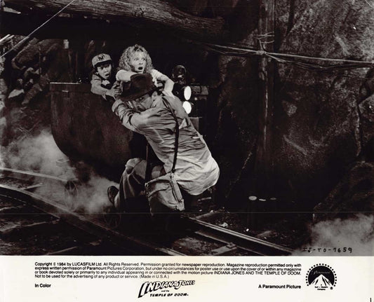 Ford INDIANA JONES TEMPLE OF DOOM minecart original 8x10 press photo 1984