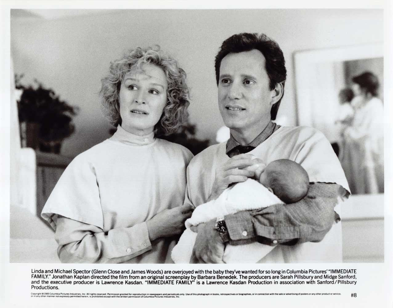 Glenn Close James Woods IMMEDIATE FAMILY original 10x8 press photo