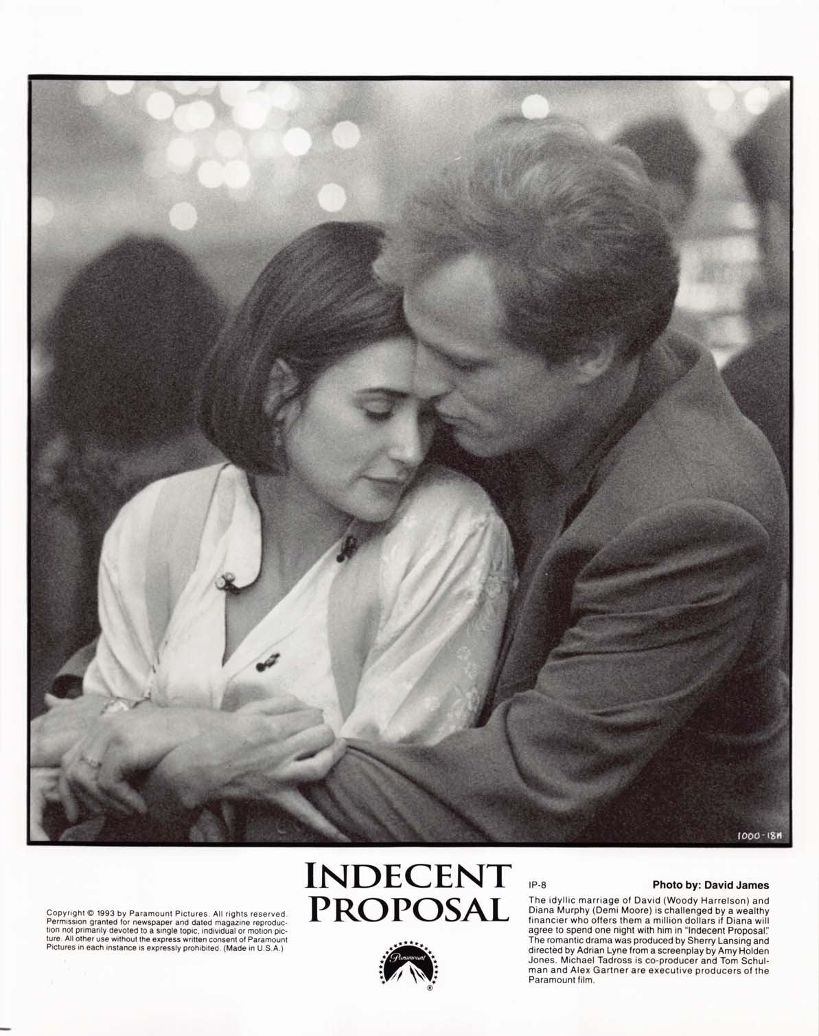 Demi Moore INDECENT PROPOSAL Woody Harrelson Robert Redford press photos