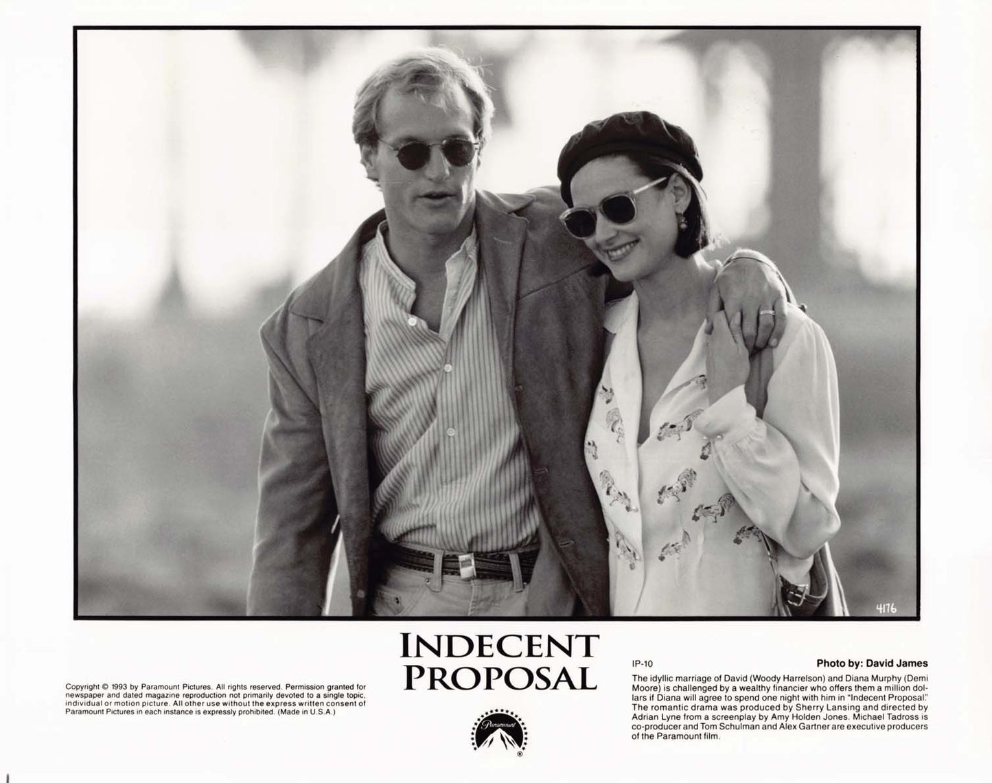 Demi Moore INDECENT PROPOSAL Woody Harrelson Robert Redford press photos