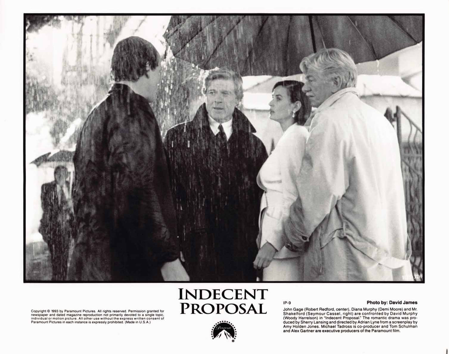 Demi Moore INDECENT PROPOSAL Woody Harrelson Robert Redford press photos