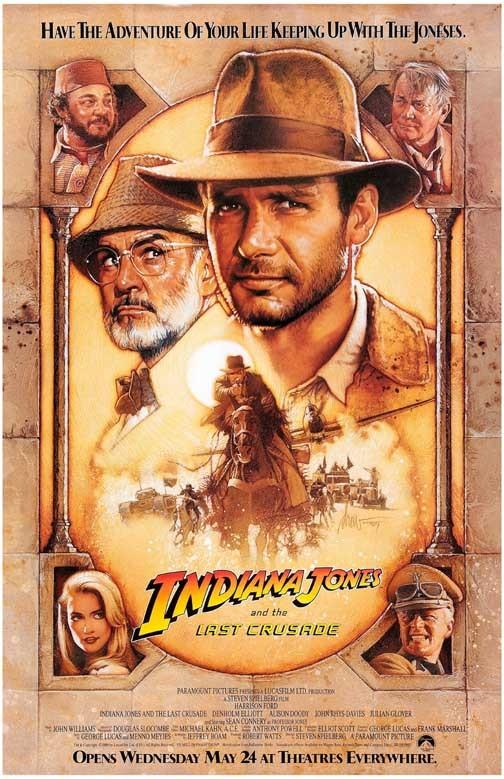 Harrison Ford INDIANA JONES LAST CRUSADE Sean Connery movie poster 11x17 Struzan