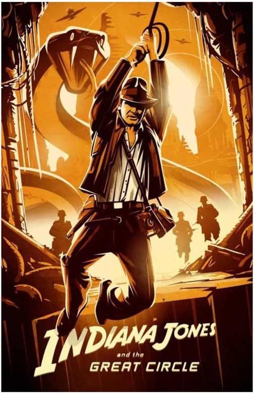 Troy Baker INDIANA JONES GREAT CIRCLE video game poster 11x17