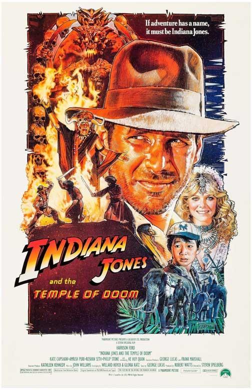 Harrison Ford INDIANA JONES TEMPLE OF DOOM Kate Capshaw movie poster 'B' 11x17
