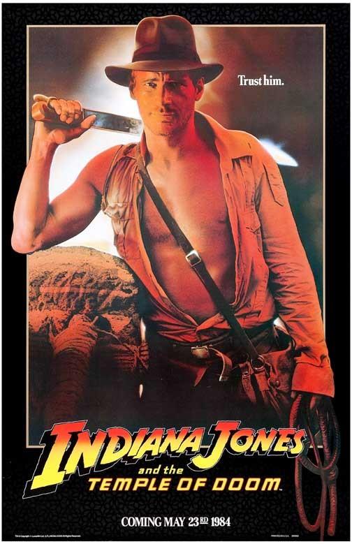 Harrison Ford INDIANA JONES TEMPLE OF DOOM Kate Capshaw adv movie poster 11x17