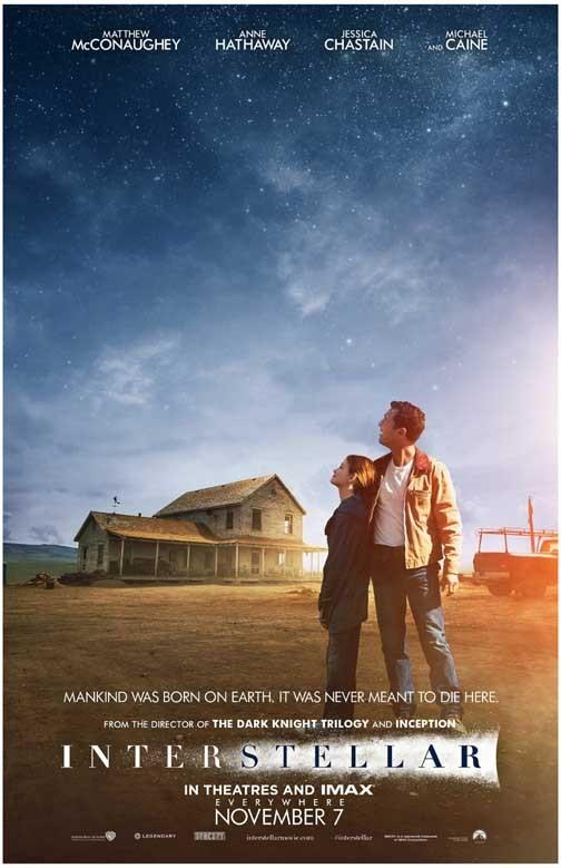 Matthew McConaughey INTERSTELLAR Anne Hathaway advance movie poster 11x17 Nolan