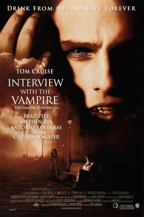 Brad Pitt INTERVIEW WITH THE VAMPIRE Tom Cruise original 27x40 DS movie poster